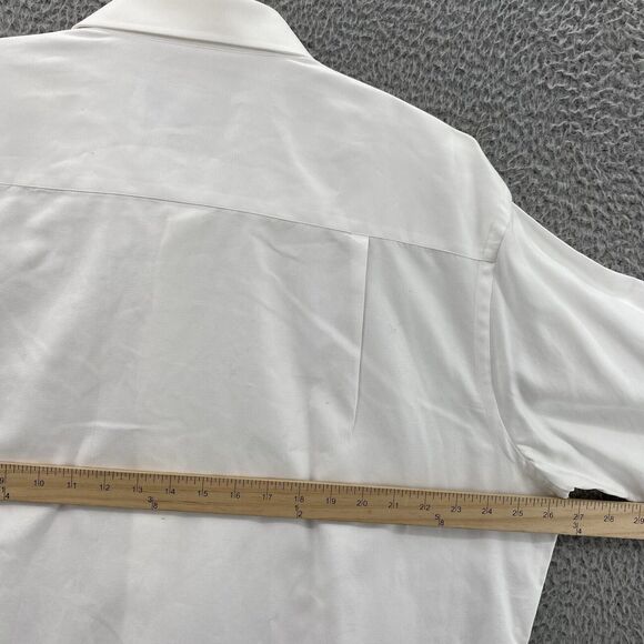 David Donahue Dress Shirt Men's 18 36/37 White Business Office Preppy Normcore - Picture 8 of 13
